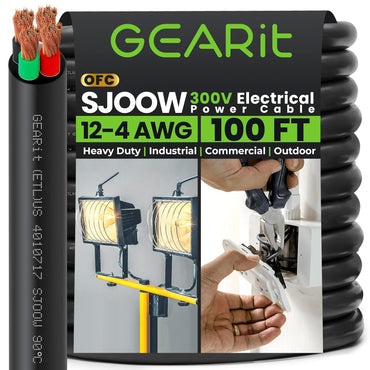 Conductors_4-Conductor | GEARit 12/4 AWG SJOOW portable power cord 100 ft, 300V