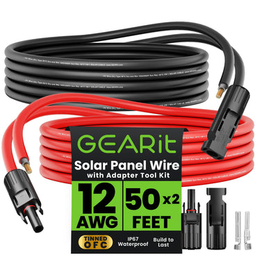 12AWG Solar Panel Extension Cable - Solar Panel Wire with Adapter Tool Kit