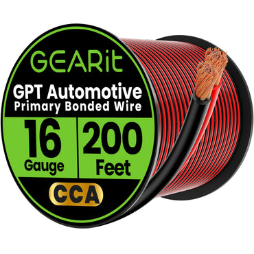 16 Gauge Bonded GPT Primary Wire, Black/Red