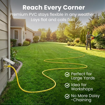 12/3 SJTW Outdoor Extension Cord Yellow, 100 Feet
