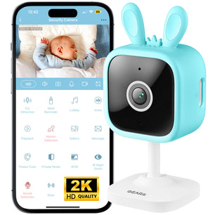 GEARit Wifi Baby Monitor Camera with Motion & Sound Detection - 2K Video, 2-Way Audio