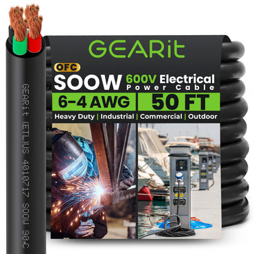 Conductors_4-Conductor | GEARit 6/4 AWG SOOW portable power cable 50 ft, 600V