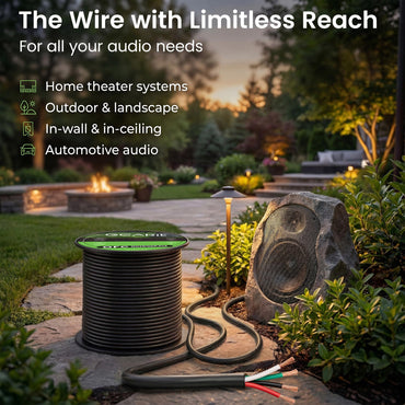 16/4 AWG OFC Outdoor Speaker Wire, Black