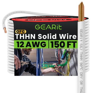 Color_White | GEARit 12 AWG solid THHN wire, white, 150 ft spool