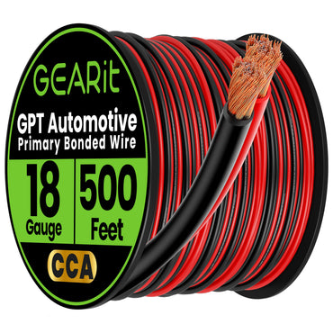 18 Gauge Bonded GPT Primary Wire, Black/Red