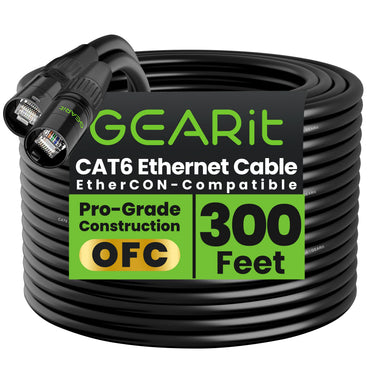 CAT6 Shielded EtherCON Cable, Black