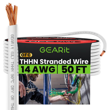 Color_White | GEARit 14 AWG stranded THHN wire, white, 50 ft spool