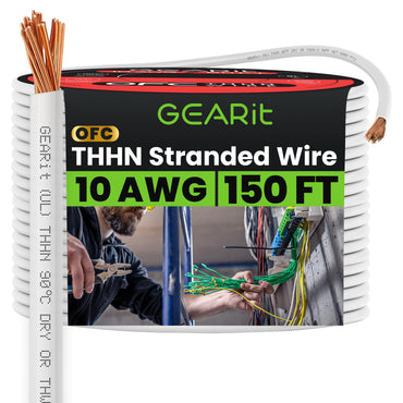 Color_White | GEARit 10 AWG stranded THHN wire, white, 150 ft spool
