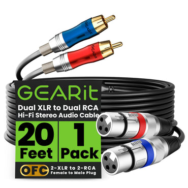 Dual XLR Female to Dual RCA Male Cable