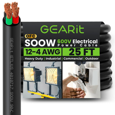 Conductors_4-Conductor | GEARit 12/4 AWG SOOW portable power cable 25 ft, 600V