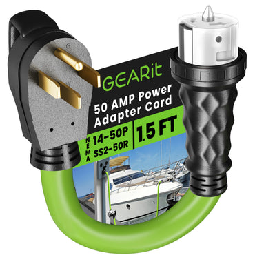 50 Amp NEMA 14-50P to SS2-50R Adapter Extension Cord Cable, 1.5 Feet