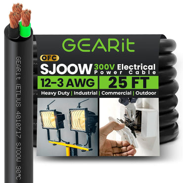 Conductors_3-Conductor | GEARit 12/3 AWG SJOOW portable power cord 25 ft, 300V