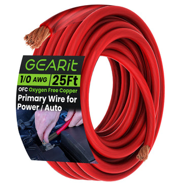 1/0 Gauge OFC Ground Wire - 0AWG Electrical Power Cable - 25 Feet