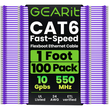 Flexible Soft Boot Cat6 Ethernet Patch Cable, Purple