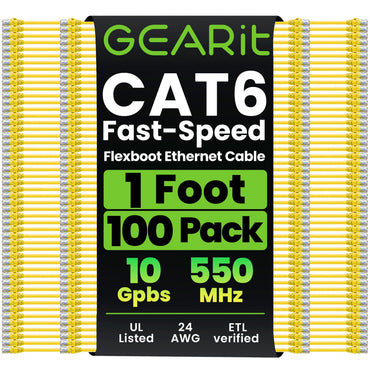 Flexible Soft Boot Cat6 Ethernet Patch Cable, Yellow