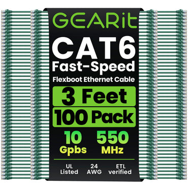 Flexible Soft Boot Cat6 Ethernet Patch Cable, Green