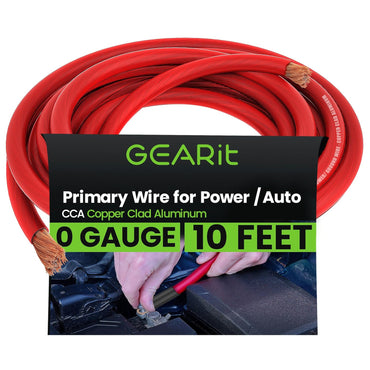 GEARit 1/0 Gauge CCA Wire 10 ft Red
