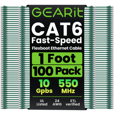 Flexible Soft Boot Cat6 Ethernet Patch Cable, Green