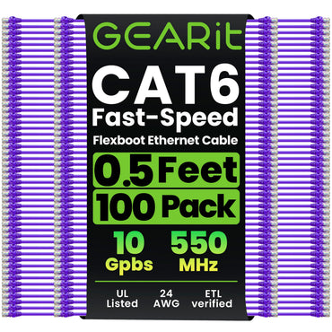Flexible Soft Boot Cat6 Ethernet Patch Cable, Purple