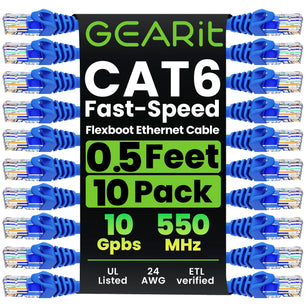 Flexible Soft Boot Cat6 Ethernet Patch Cable, Blue
