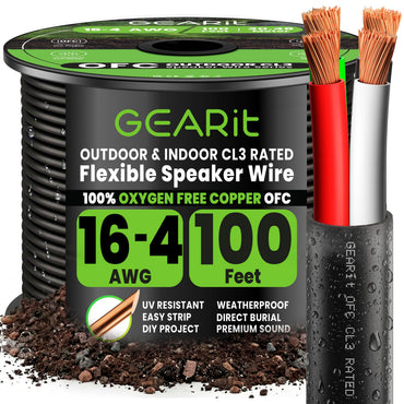 16/4 AWG OFC Outdoor Speaker Wire, Black