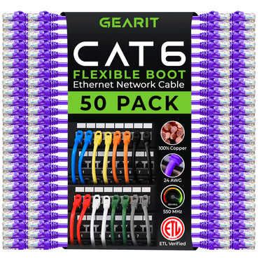 Flexible Soft Boot Cat6 Ethernet Patch Cable, Purple