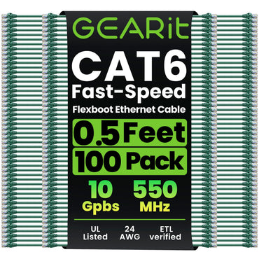 Flexible Soft Boot Cat6 Ethernet Patch Cable, Green