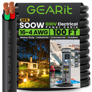Conductors_4-Conductor | GEARit 16/4 AWG SOOW portable power cable 100 ft, 600V