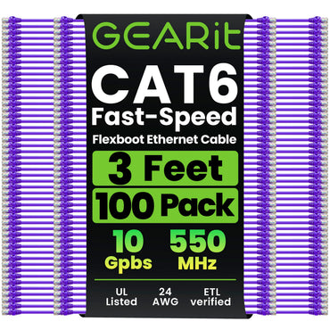 Flexible Soft Boot Cat6 Ethernet Patch Cable, Purple