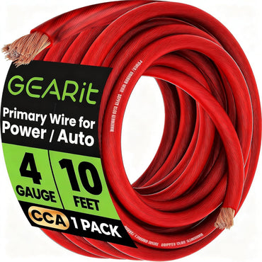 GEARit 4 Gauge CCA Wire 10 ft Red