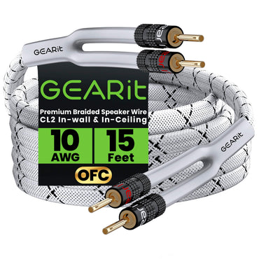 10 AWG Speaker Wire Cable with Banana Plugs
