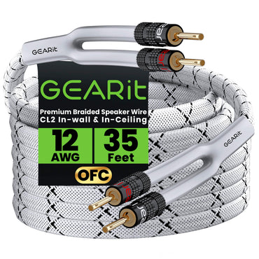 12 AWG Speaker Wire Cable with Banana Plugs