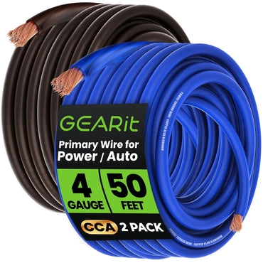 GEARit 4 Gauge CCA Wire 50 ft Black and Blue