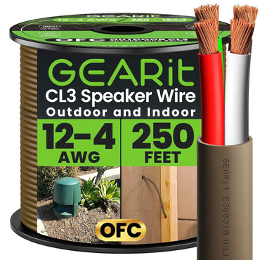 12/4 OFC CL3 outdoor speaker wire brown 250 ft