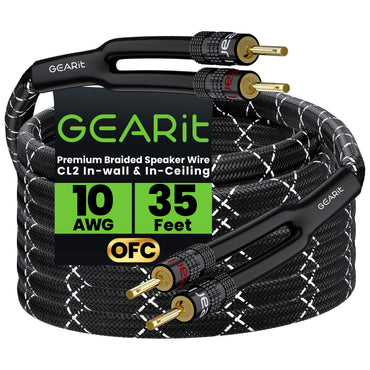10 AWG Speaker Wire Cable with Banana Plugs
