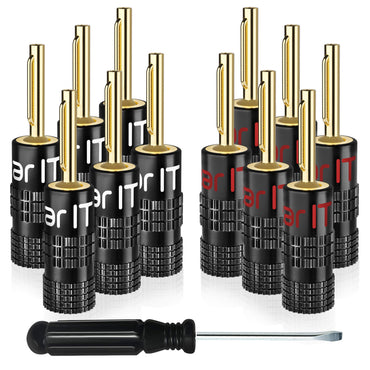 12 GEARit screw-lock banana plugs with screwdriver