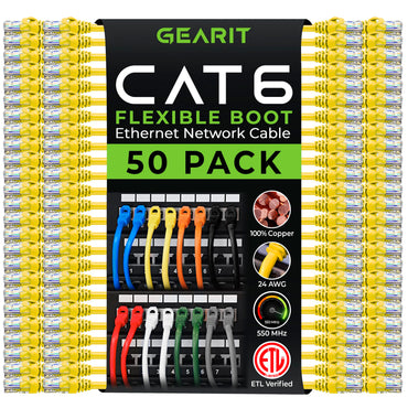 Flexible Soft Boot Cat6 Ethernet Patch Cable, Yellow