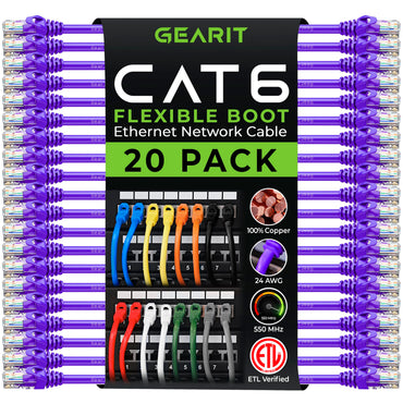 Flexible Soft Boot Cat6 Ethernet Patch Cable, Purple