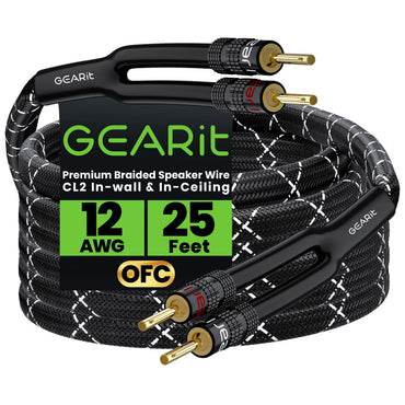 12 AWG Speaker Wire Cable with Banana Plugs