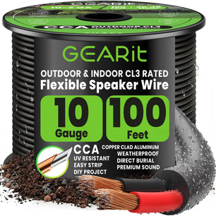 10/2 Outdoor Speaker Wire 10 Gauge CCA - CL3 Rated for Direct Burial in Ground