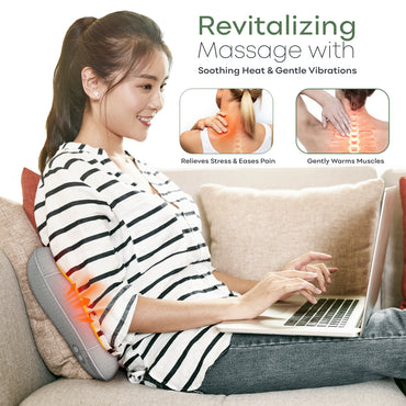 Adomii Shiatsu Neck and Back Massager with 4 Kneading Nodes Deep Tissue Relief
