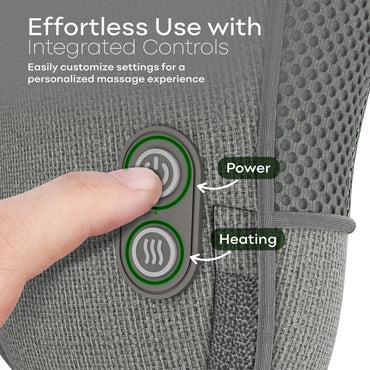 Adomii Shiatsu Neck and Back Massager with 4 Kneading Nodes Deep Tissue Relief