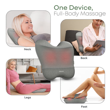 Adomii Shiatsu Neck and Back Massager with 4 Kneading Nodes Deep Tissue Relief