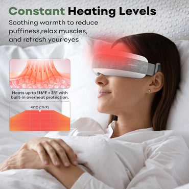 Adomii Heated Eye Massager with Adjustable Strap Multiple Modes & Music