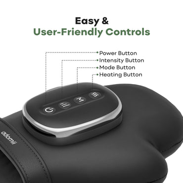 Adomii Hand Massager with Heat & Compression 9 Airbags 5-Finger Design
