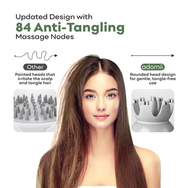 Adomii Electric Scalp Massager with 84 Kneading Nodes Cordless Waterproof