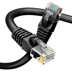 Cat6 Ethernet Patch Cable - Snagless RJ45, Stranded, 550Mhz, UTP, Pure Bare Copper Wire, 24AWG  - Black