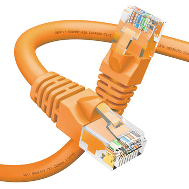 Cat6 Ethernet Patch Cable - Snagless RJ45, Stranded, 550Mhz, UTP, Pure Bare Copper Wire, 24AWG  - Orange