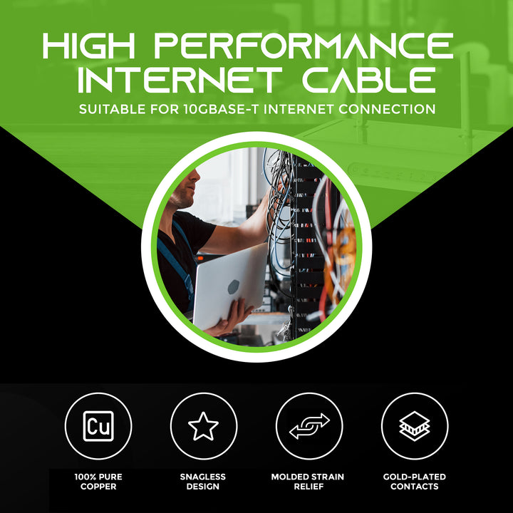 Flexible Soft Boot Cat6 Ethernet Patch Cable, Black - GearIT