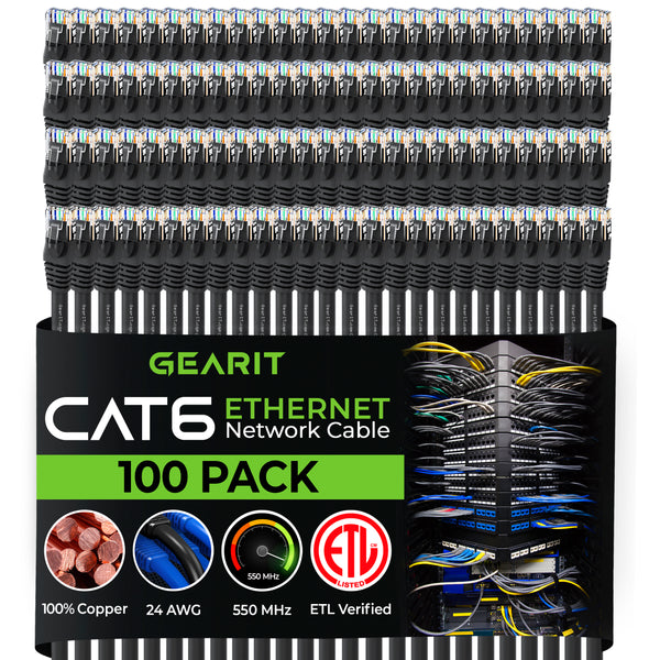 Cat 6 Ethernet Patch Cable (100-Pack) GearIT